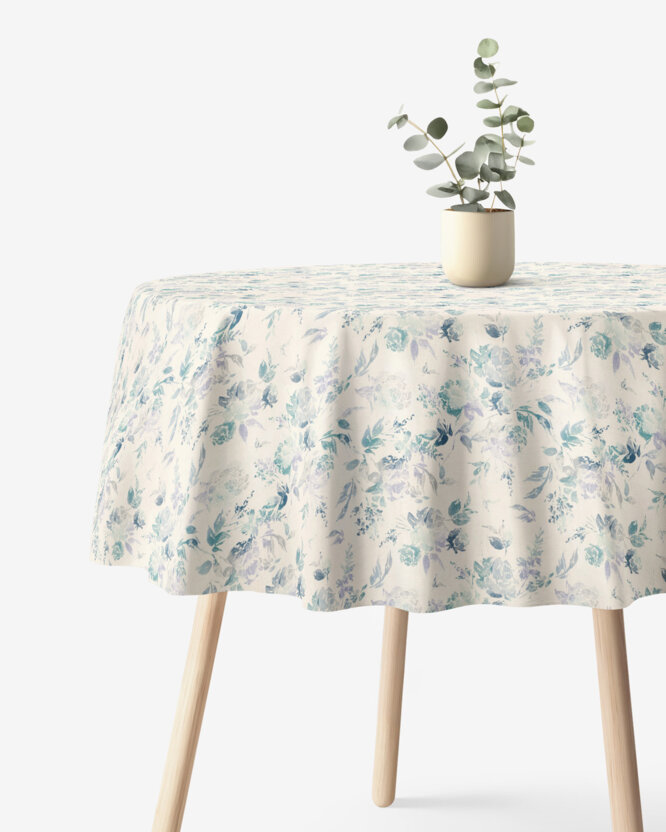 Runde Tischdecke Valencia - Pflanzenabdrücke