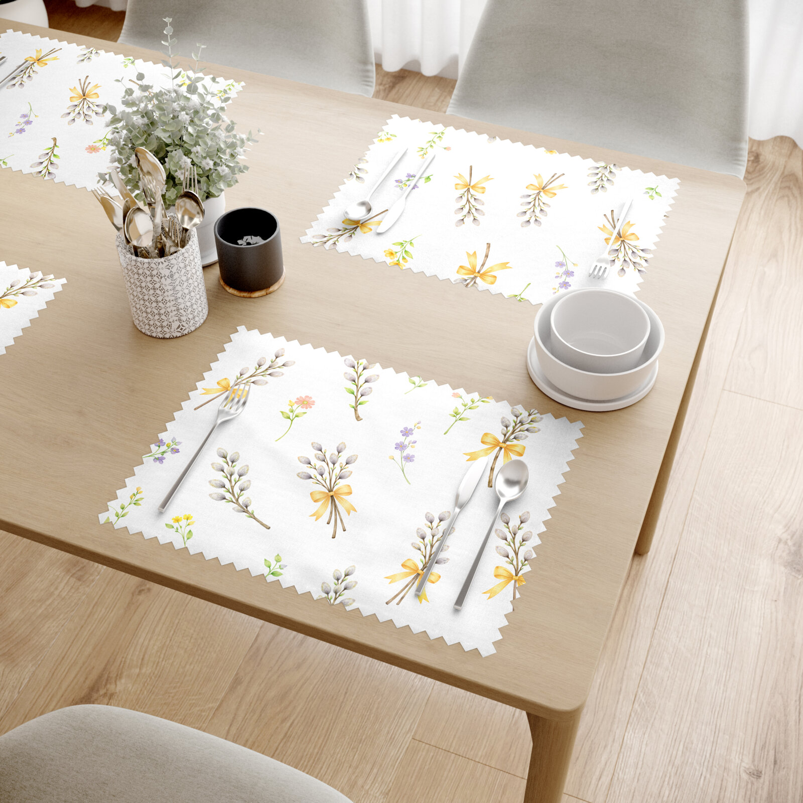 Ostern Teflon-Tischset - Weidenkätzchen - 2 Stück