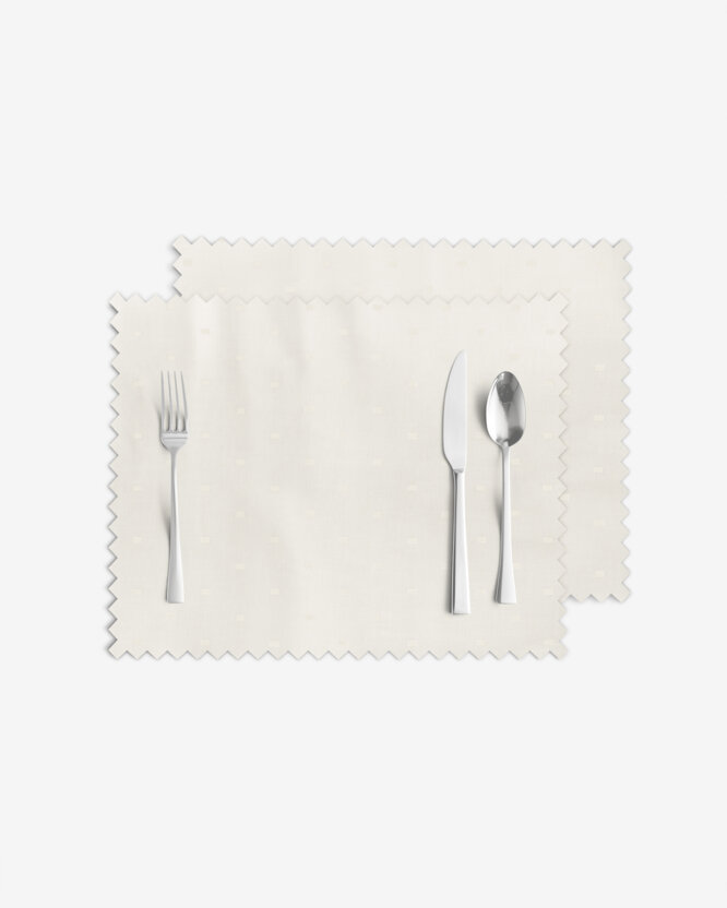 Festliches Tischset Teflon - creme mit glänzenden Rechtecken - 2 Stück