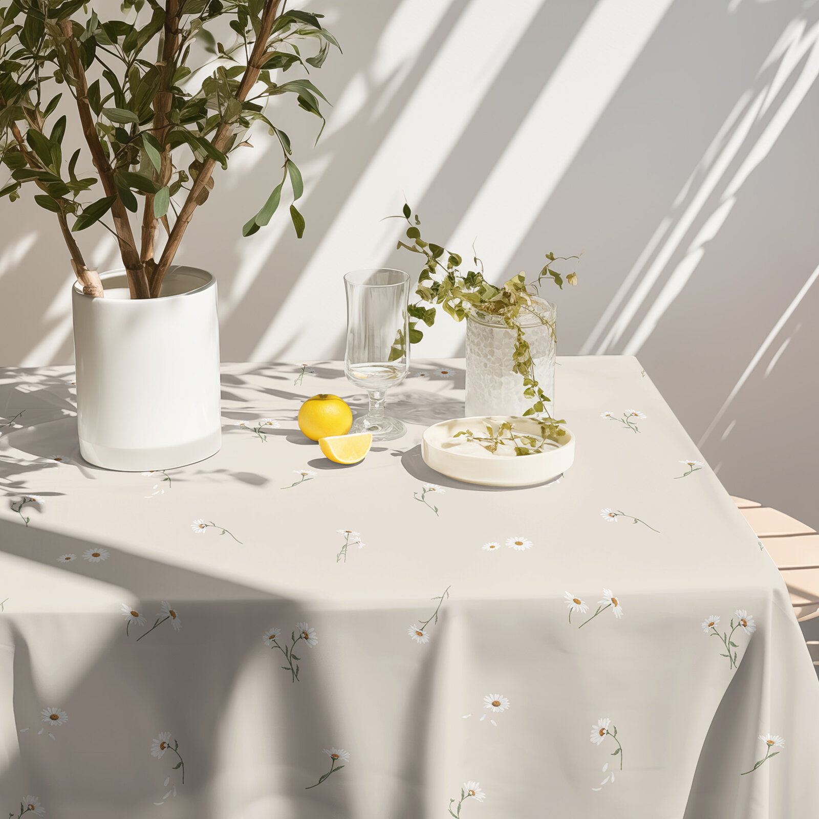 Eckige Teflon-Tischdecke - Gänseblümchen