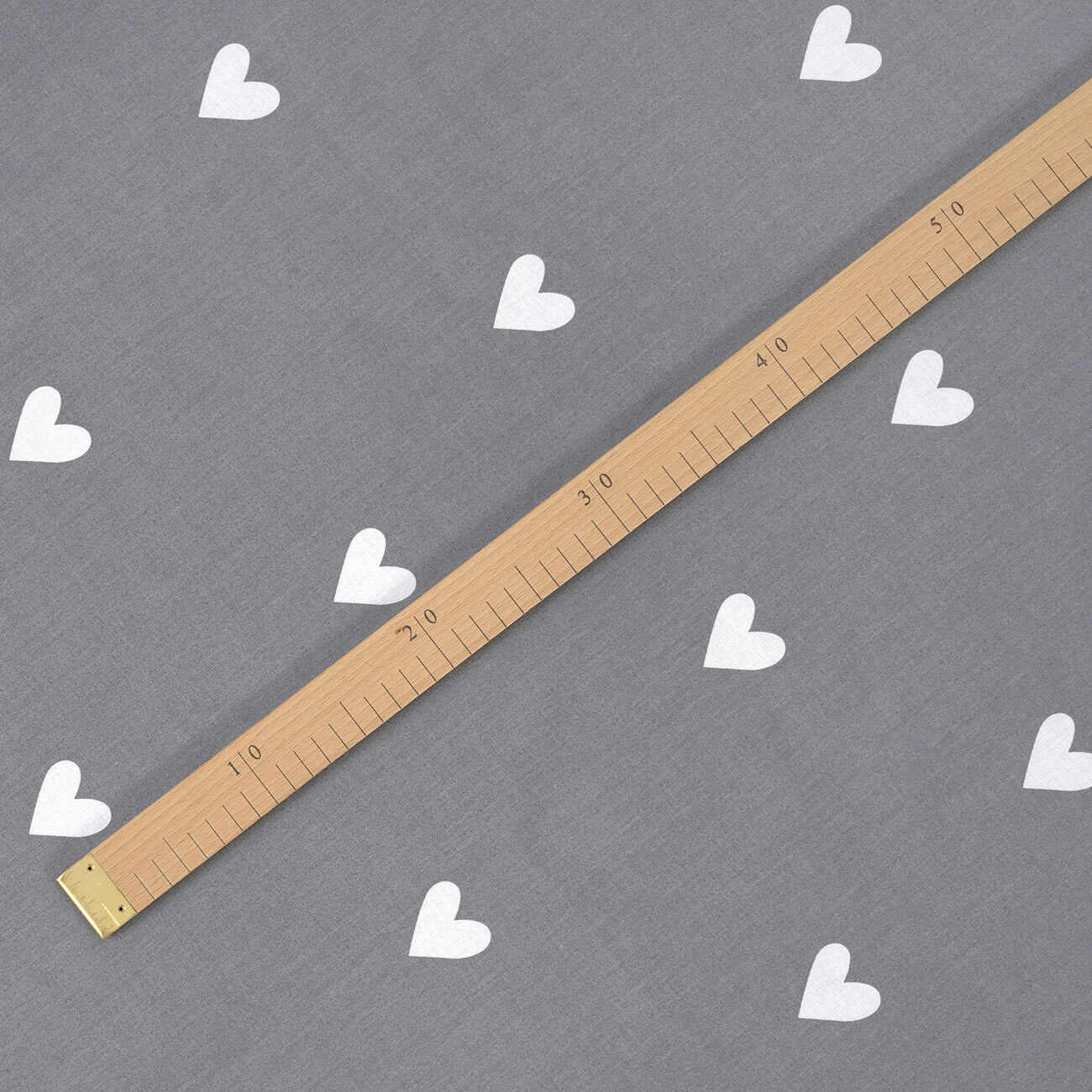 Baumwollstoff - Herzchen auf Grau