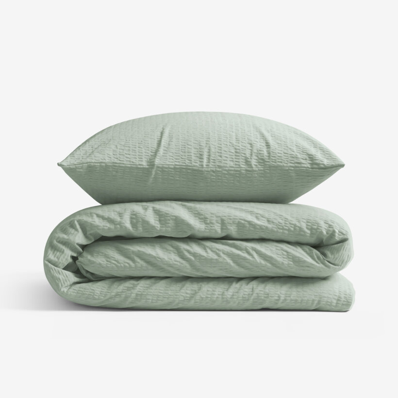 Seersucker Bettwäsche - salbeigrün
