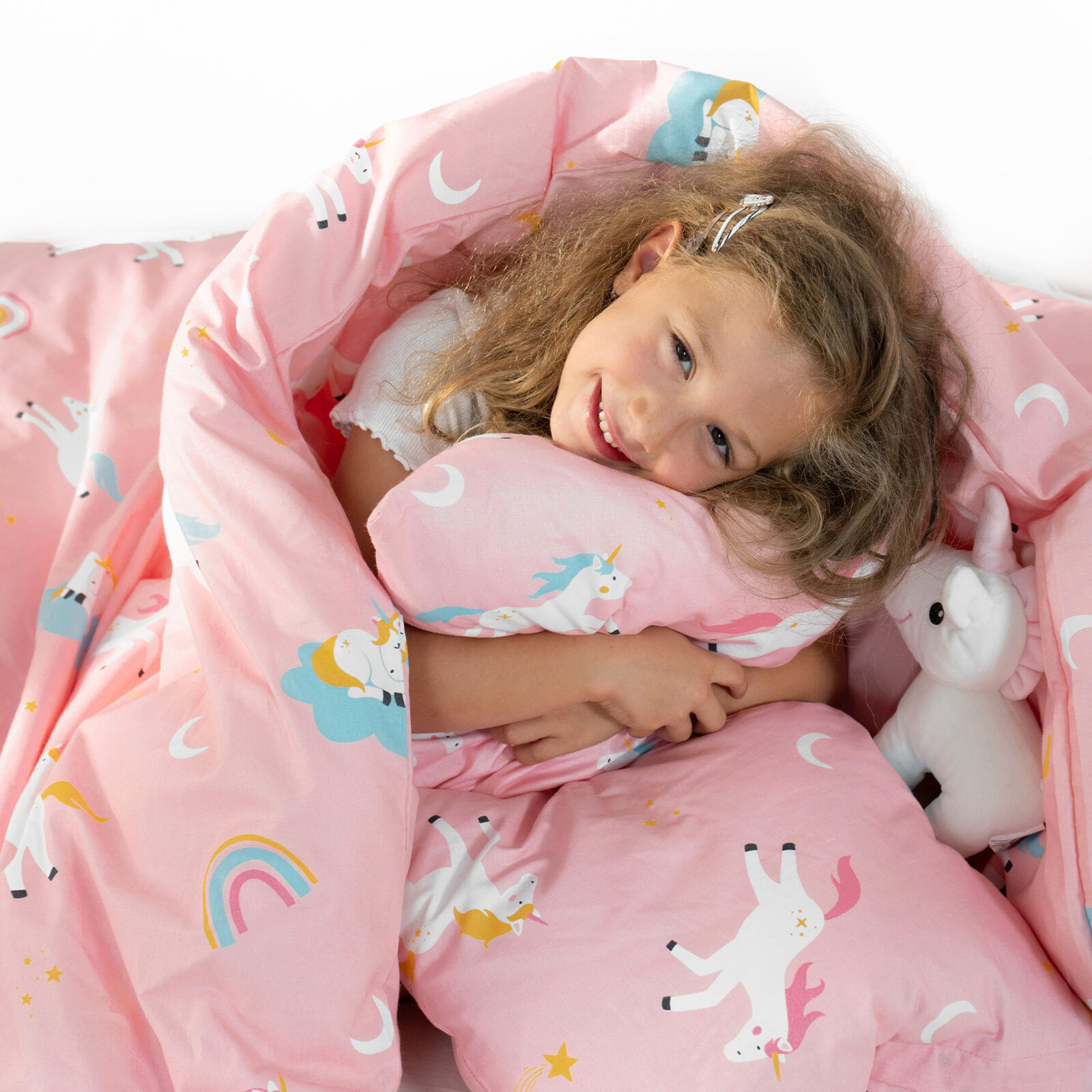Kinder - Bettwäsche aus Baumwolle - Lustige Einhörner