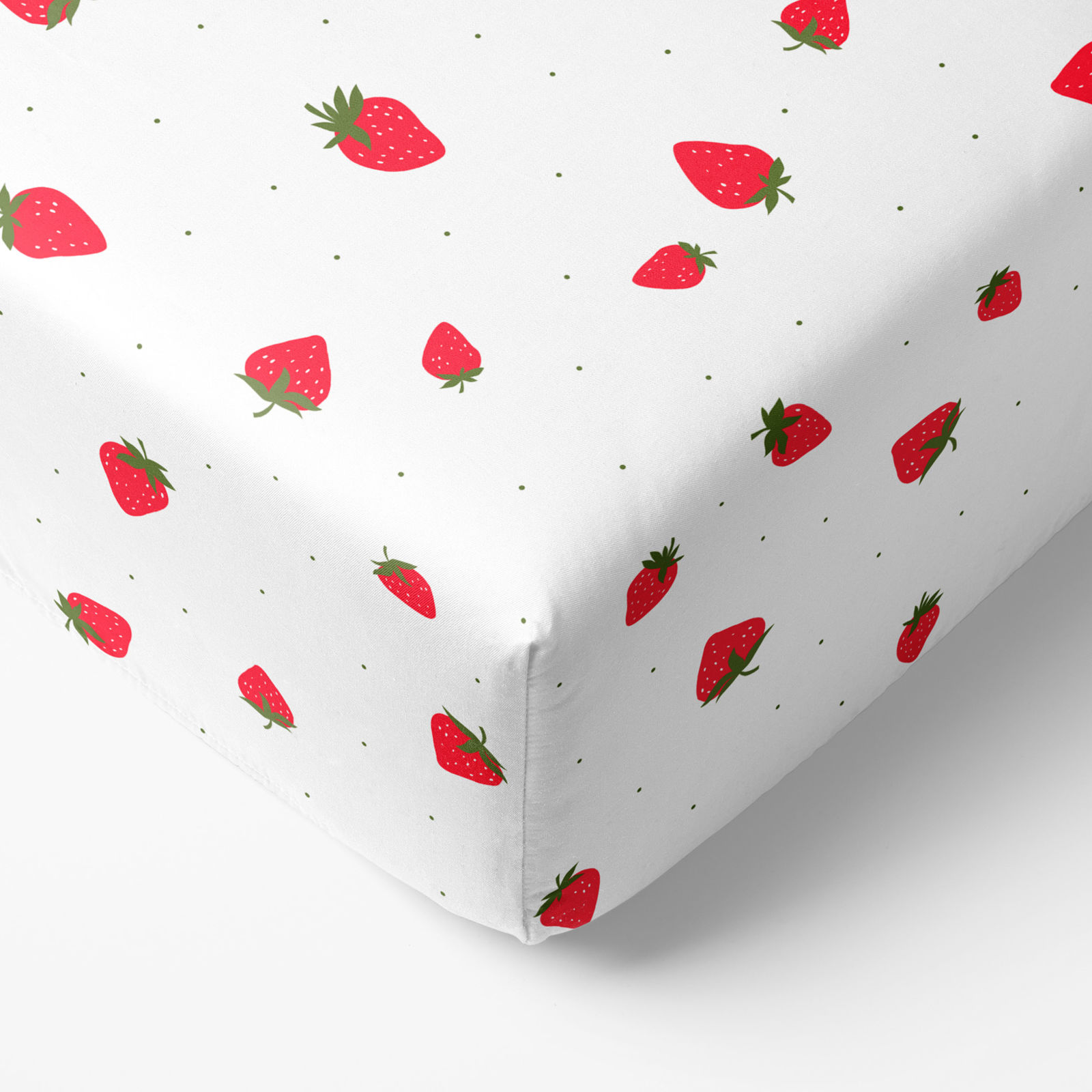 Spannbettlaken aus Baumwolle - frische Erdbeeren