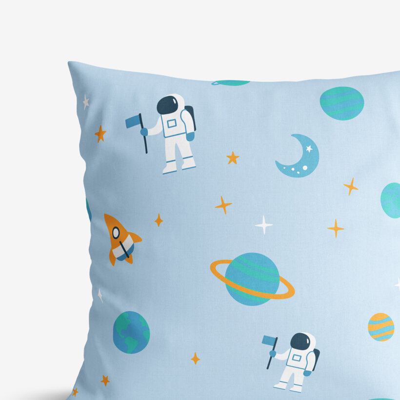 Kinder-Kissenbezug aus Baumwolle - Astronauten im Weltraum