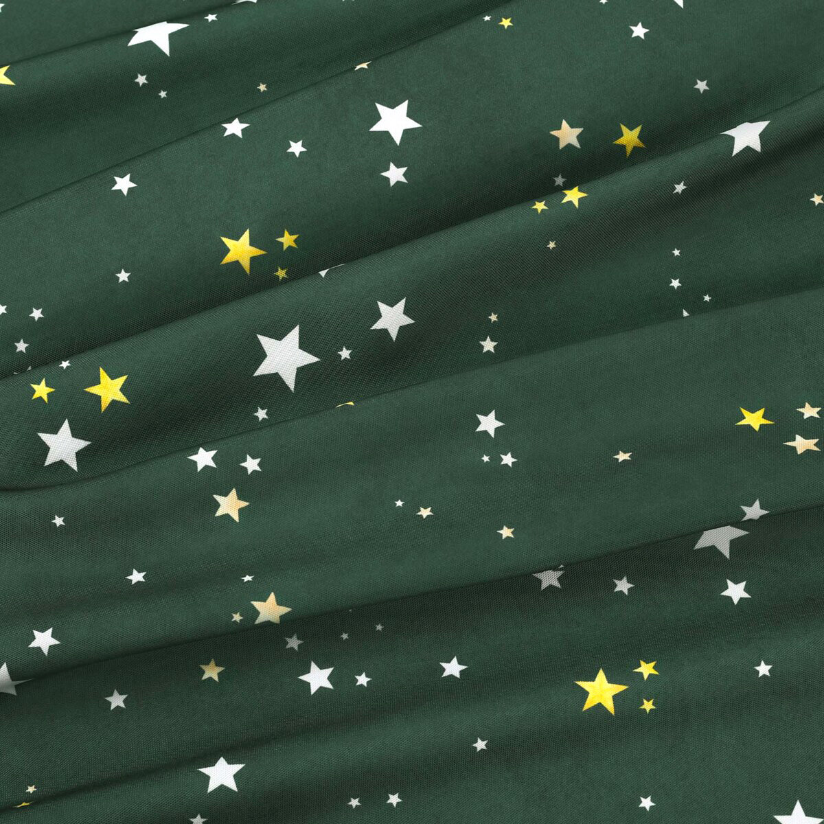 Eckige weihnachtliche Teflon-Tischdecke - Sterne auf Grün