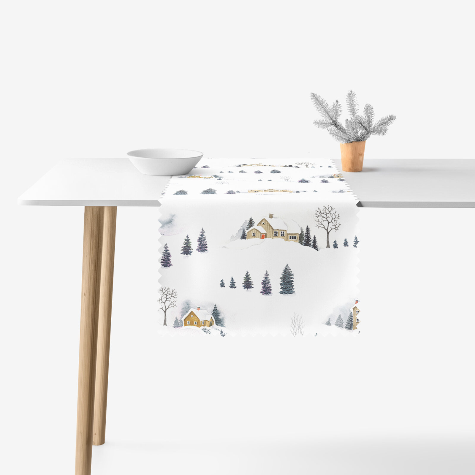 Weihnachtlicher Teflon-Tischläufer - Winterlandschaft