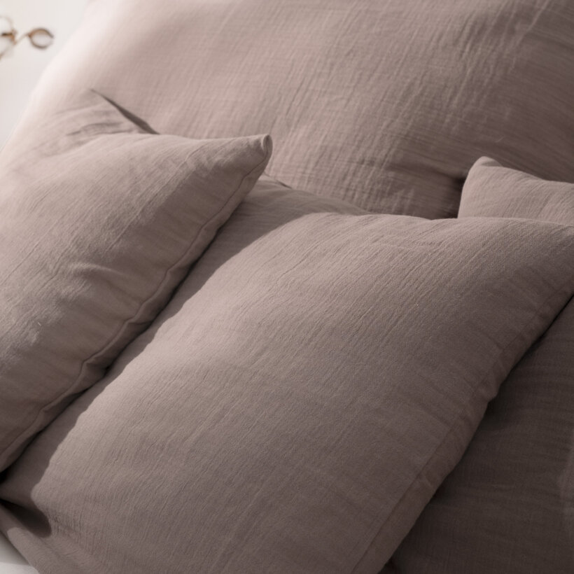 Musselin-Bettwäsche – kaffeebraun