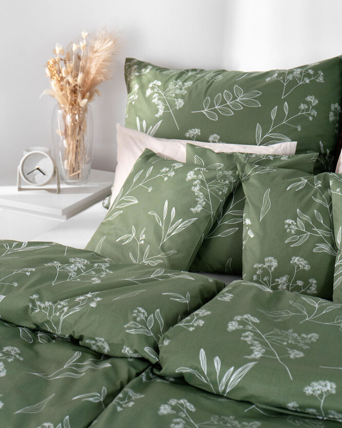 Bettwäsche aus Baumwolle - Kräuterblätter