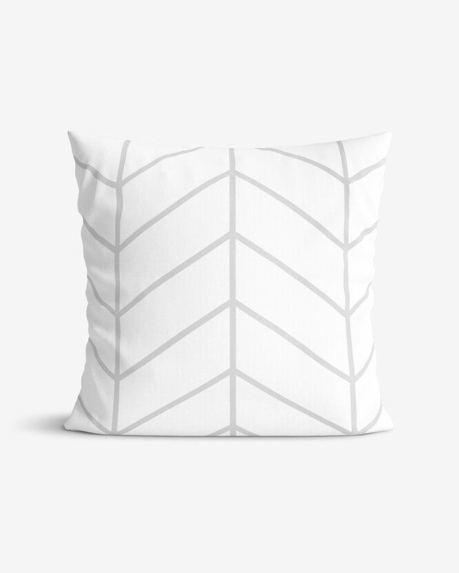 Kissenbezug aus Baumwolle - Zickzack auf Weiß