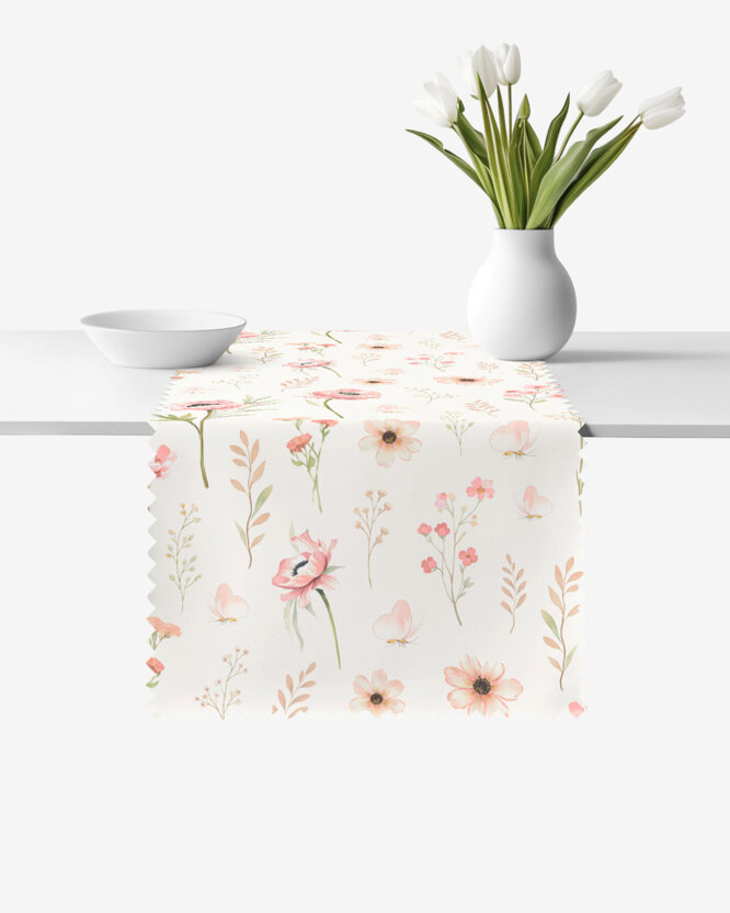 Teflon-Tischläufer - Rosa Blümchen