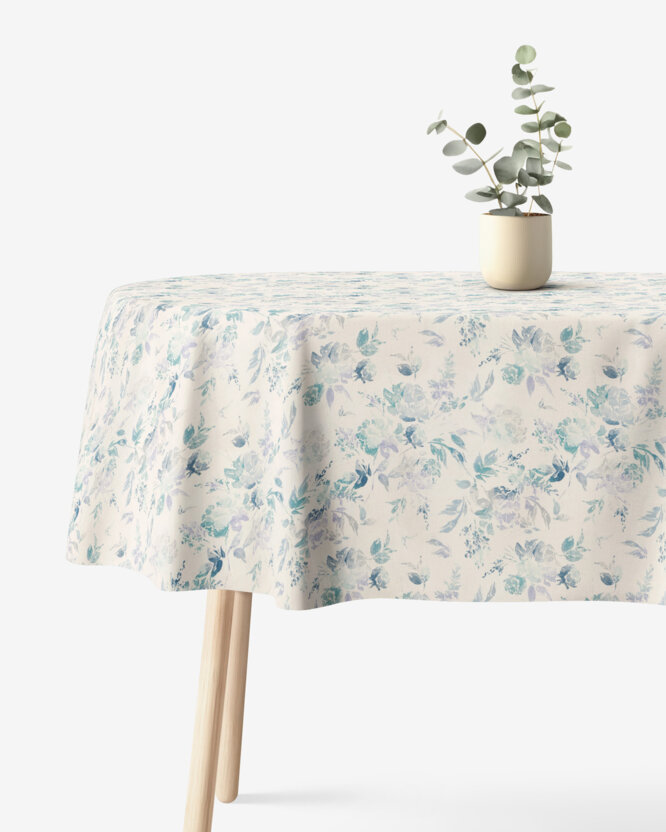 Ovale Tischdecke Valencia - Pflanzenabdrücke