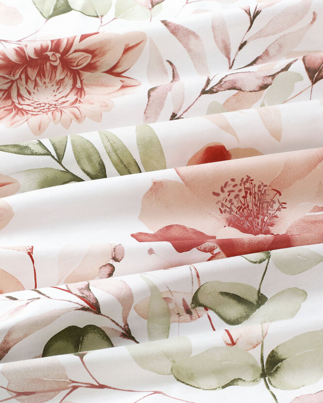 Runde Tischdecke 100% Baumwolle Deluxe - aquarelle Blumen