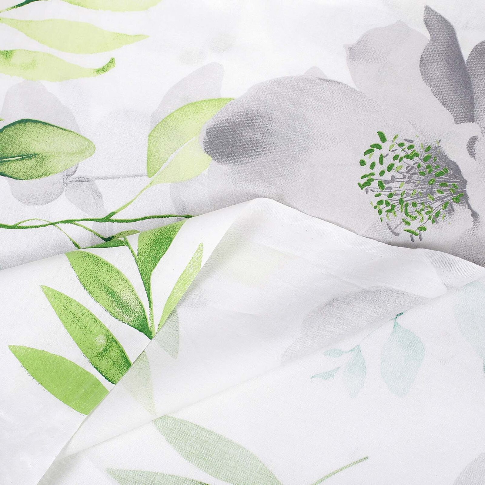 Baumwollstoff Deluxe - Eukalyptus mit Blumen
