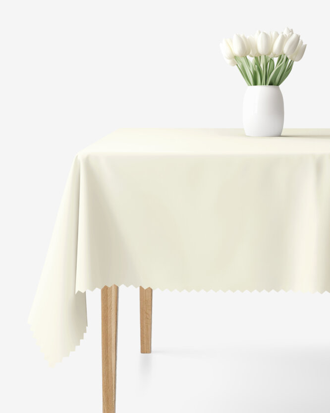 Eckige Tischdecke Teflon - creme
