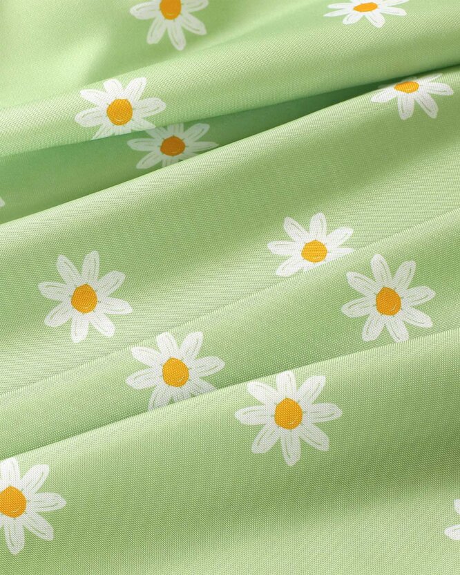 Teflonstoff für Tischdecken - Margeriten auf Grün
