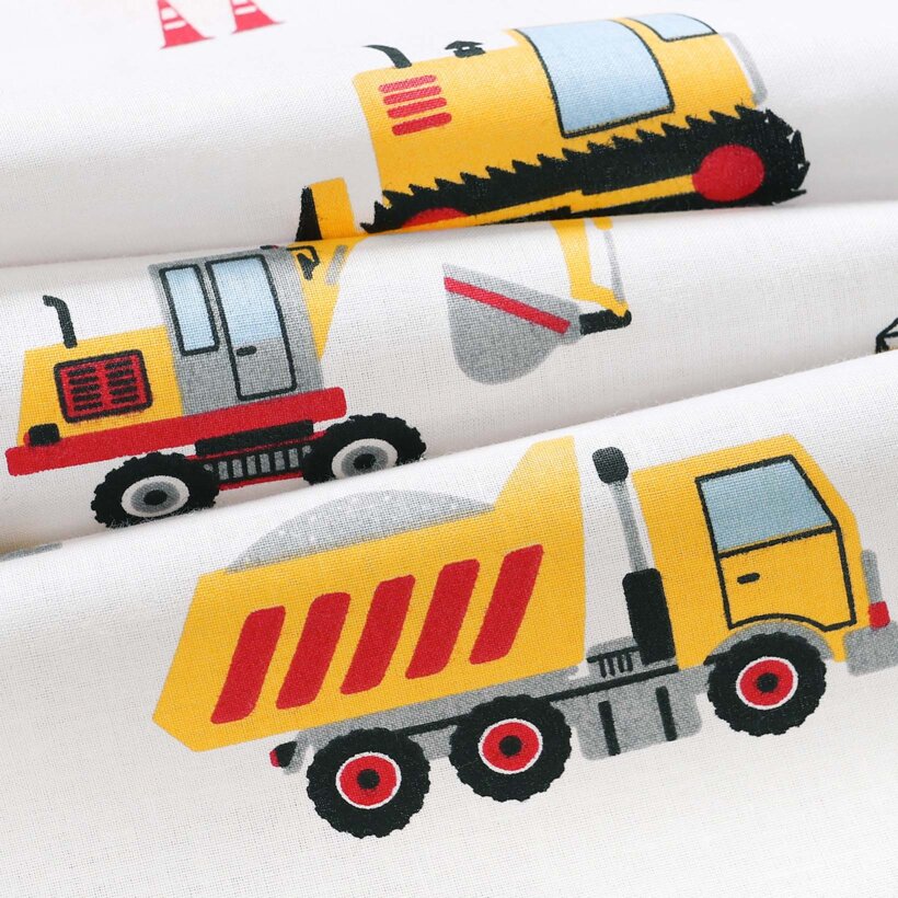 Kinder-Spannbetttuch aus Baumwolle - Lastwagen und Bagger