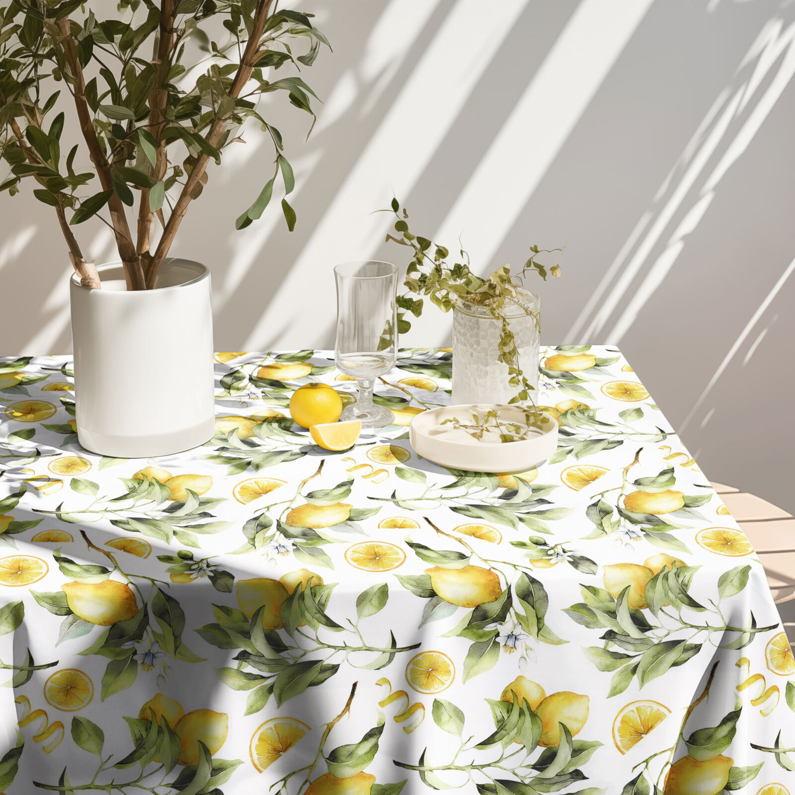Eckige Tischdecke Teflon - Zitronen