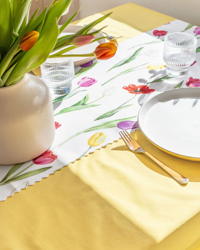 Teflon-Tischläufer - Bunte Tulpen
