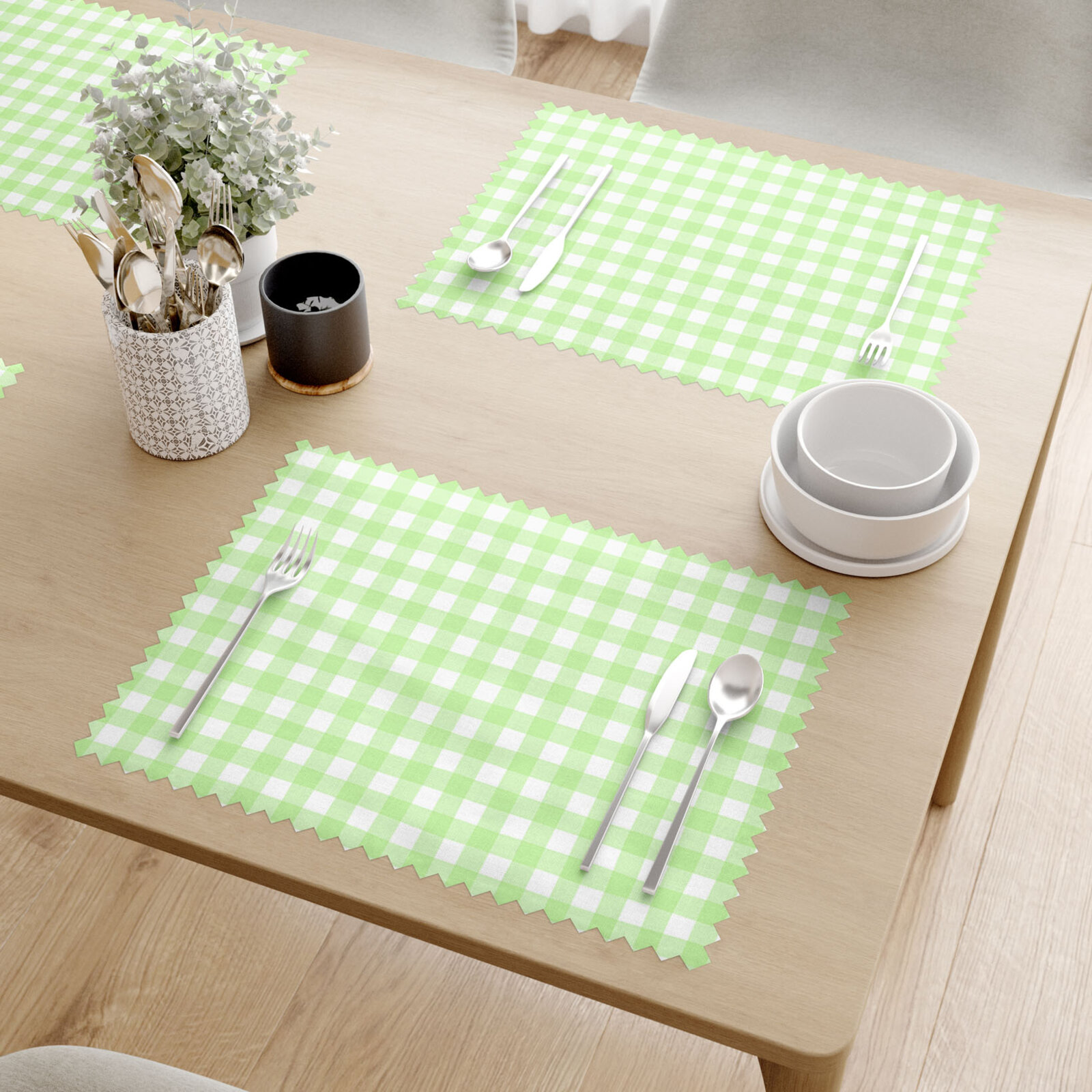Tischset Teflon - grüne Würfel - 2 Stück