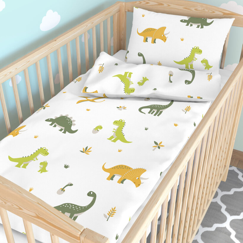 Bettwäsche für Babybetten aus Baumwolle - Dino-Abenteuer