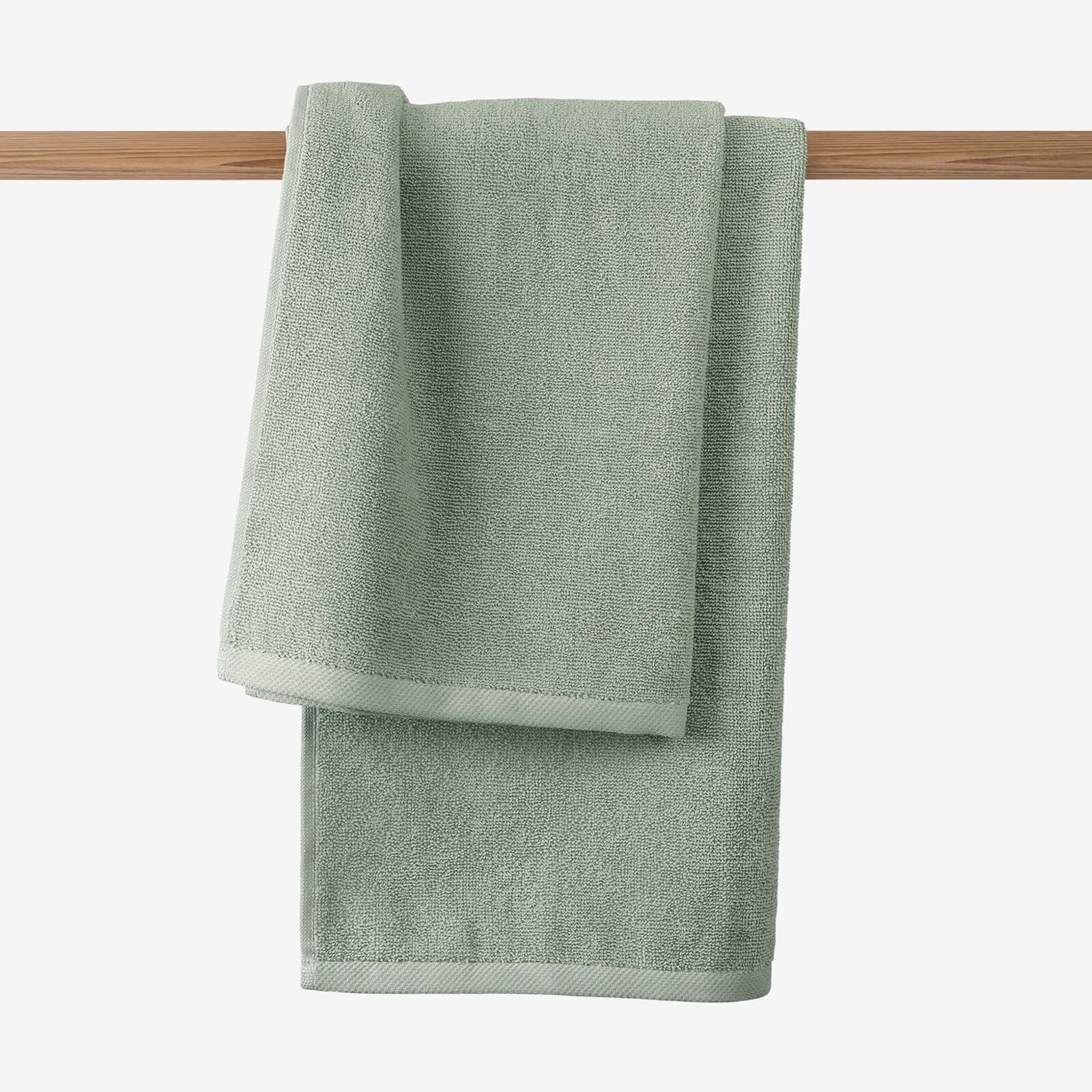 Frottierhandtuch/Duschtuch Soft ohne Bordüre – salbeigrün