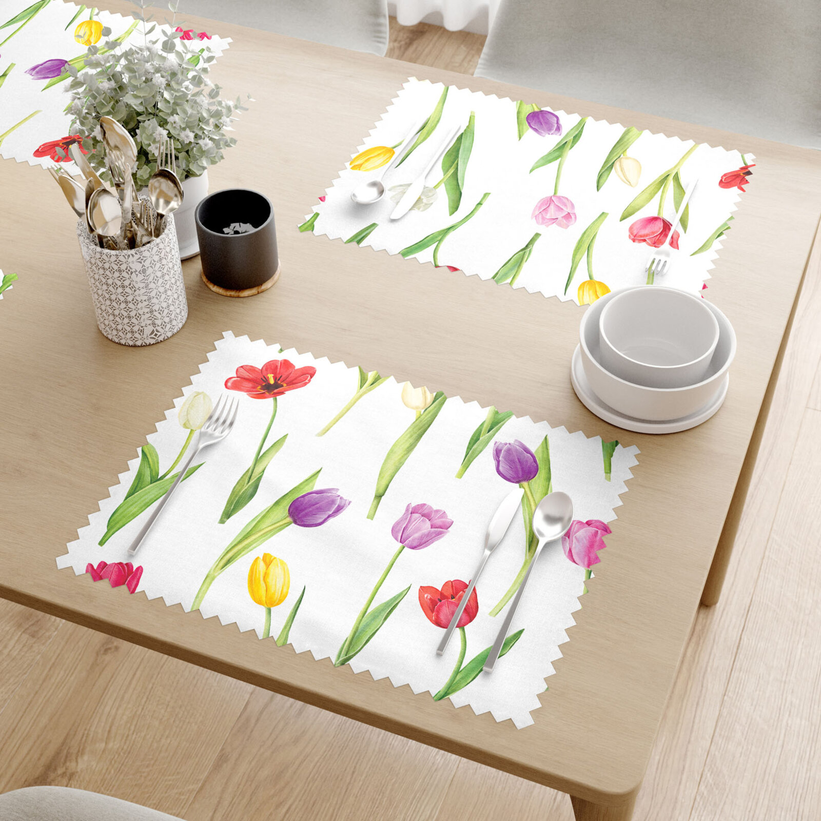 Teflon-Tischset - Bunte Tulpen - 2 Stück