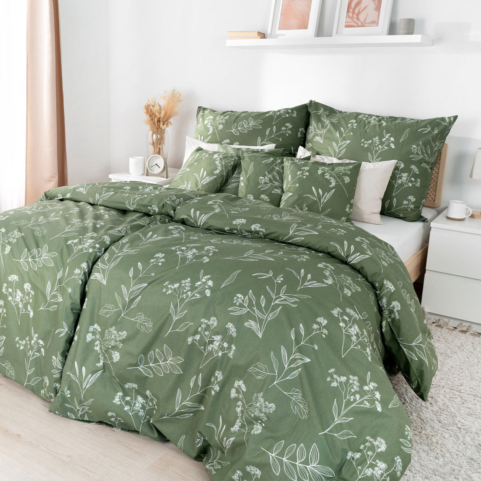 Bettwäsche aus Baumwolle - Kräuterblätter