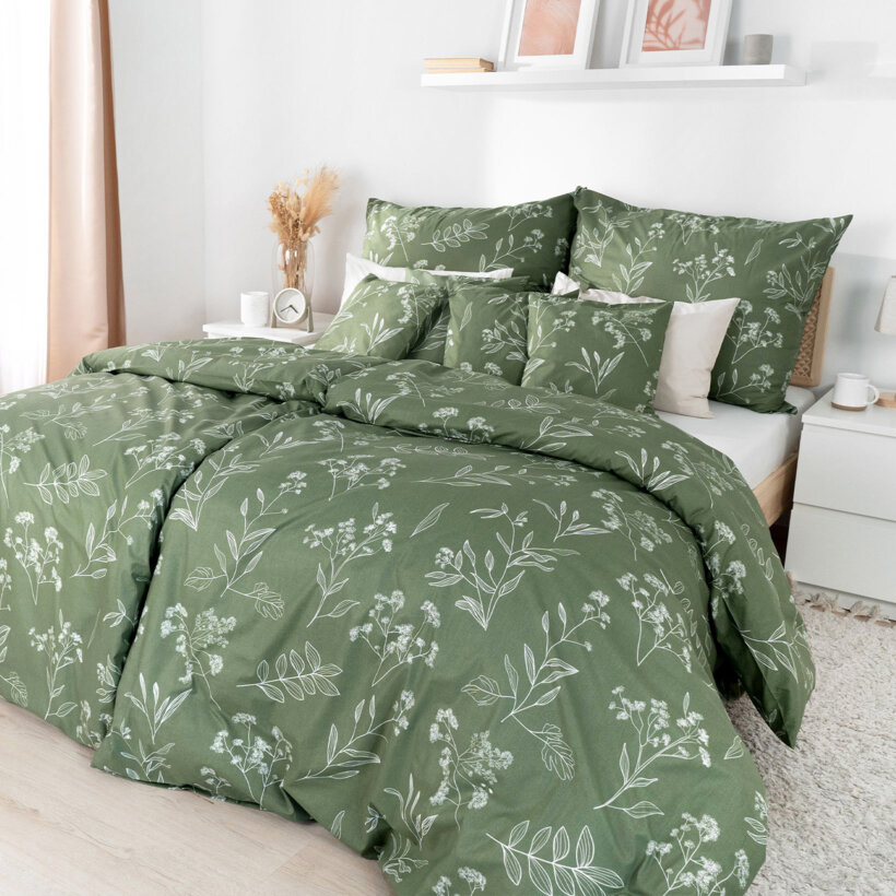Bettwäsche aus Baumwolle - Kräuterblätter