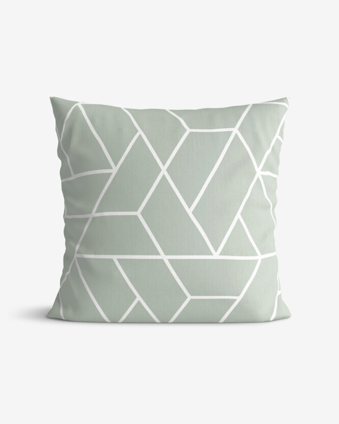 Kissenbezug aus Baumwolle - Mosaik auf Salbeigrün