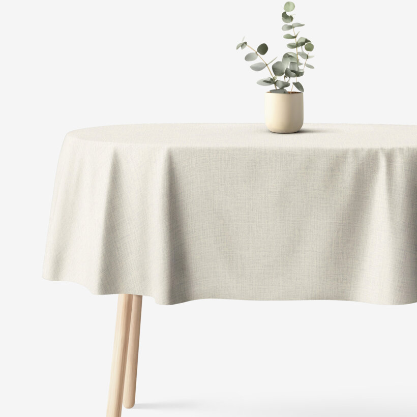 Ovale Tischdecke aus 100% Baumwolle - naturfarben, ungebleicht