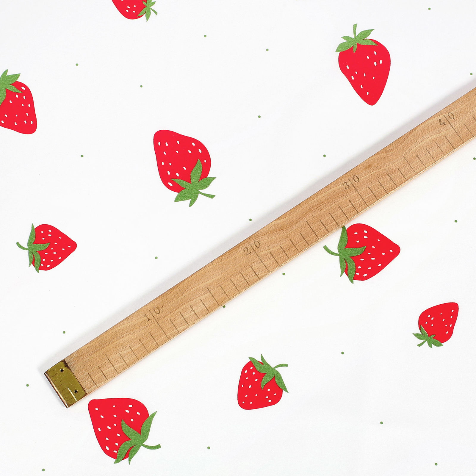 Baumwollstoff - frische Erdbeeren