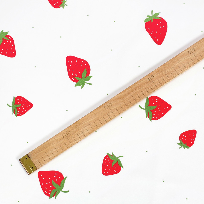 Baumwollstoff - frische Erdbeeren
