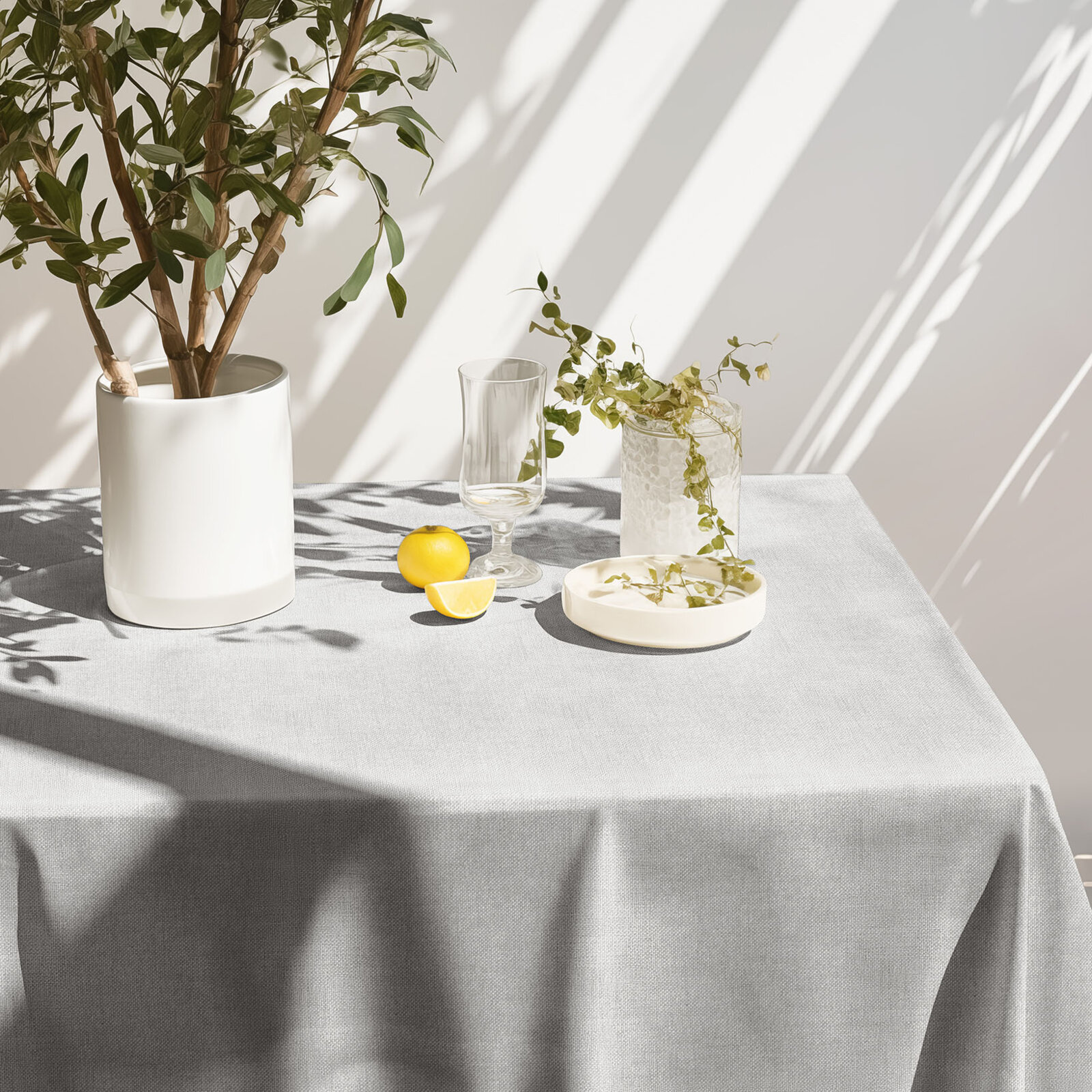 Eckige Tischdecke Malaga - grau
