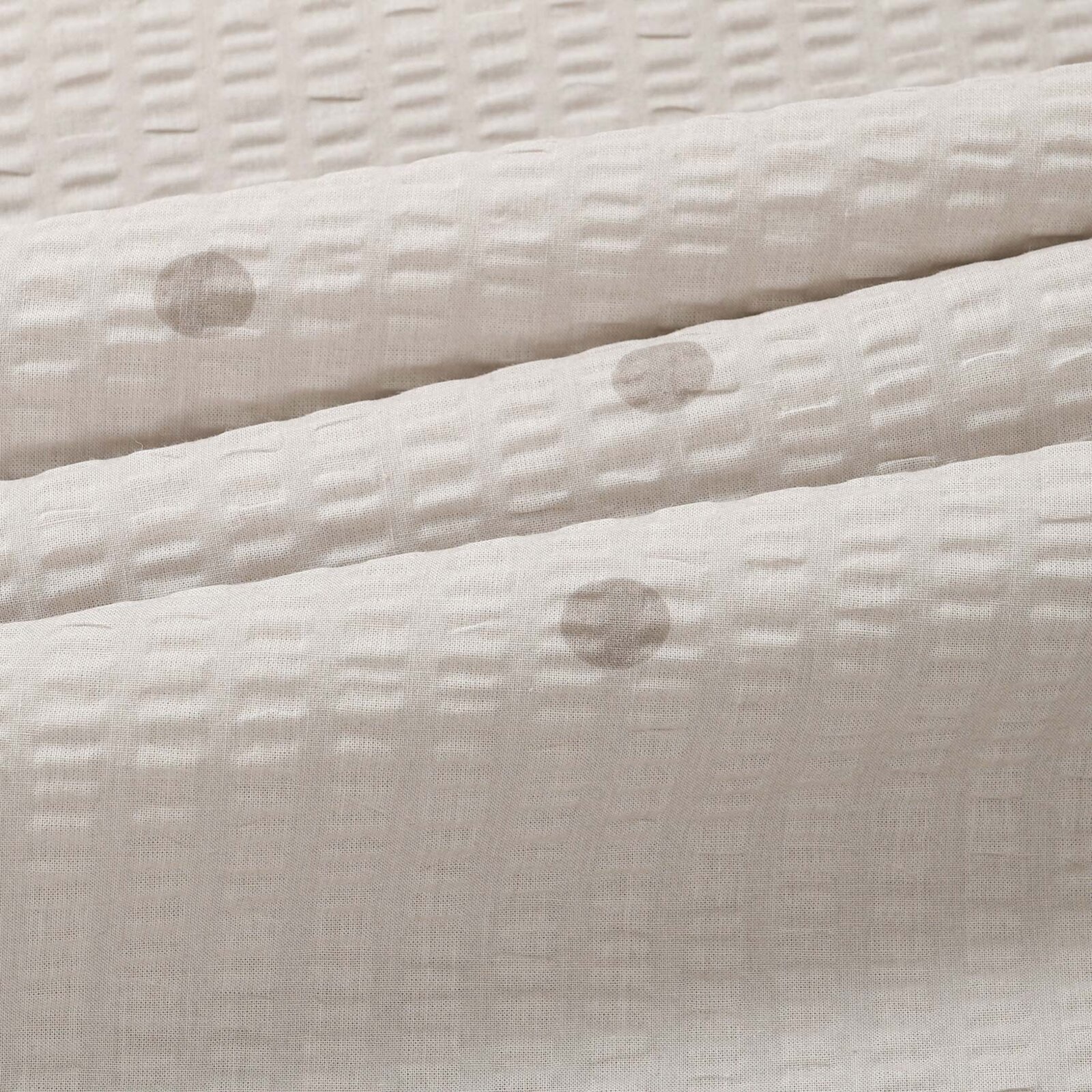 Seersucker - Pünktchen auf Beige