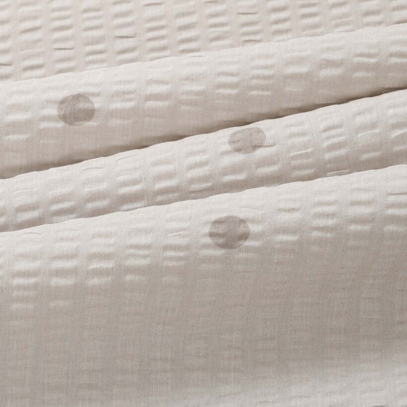 Seersucker - Pünktchen auf Beige