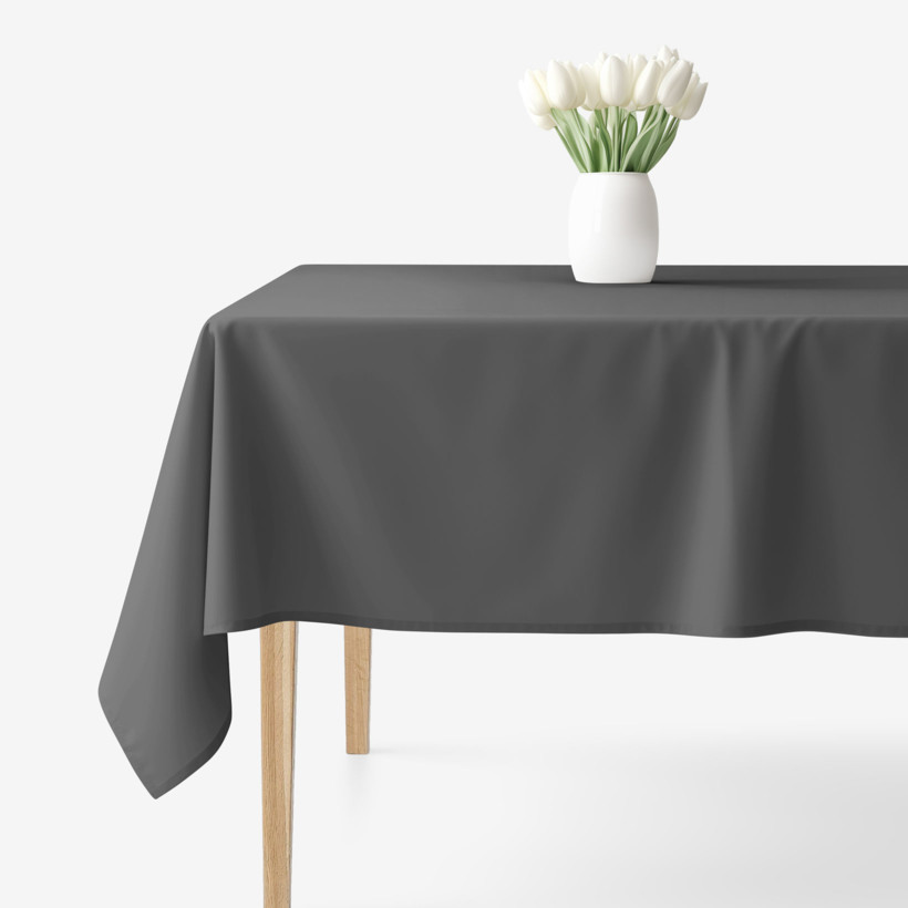 Eckige Tischdecke 100% Baumwolle - dunkelgrau