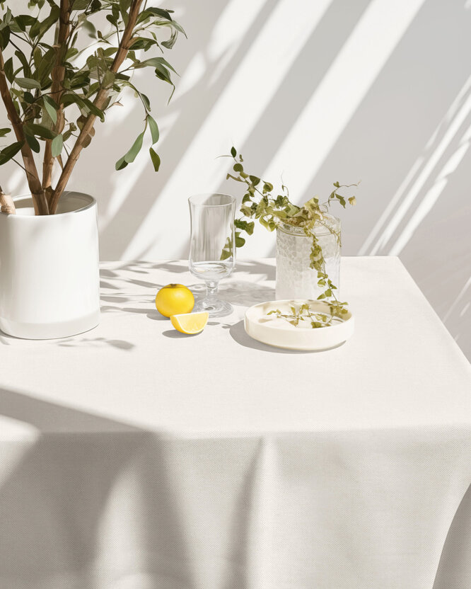 Eckige Tischdecke Malaga - creme