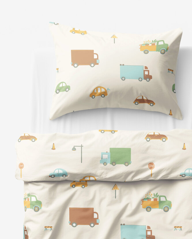 Kinder - Bettwäsche aus Baumwolle - Welt der Autos