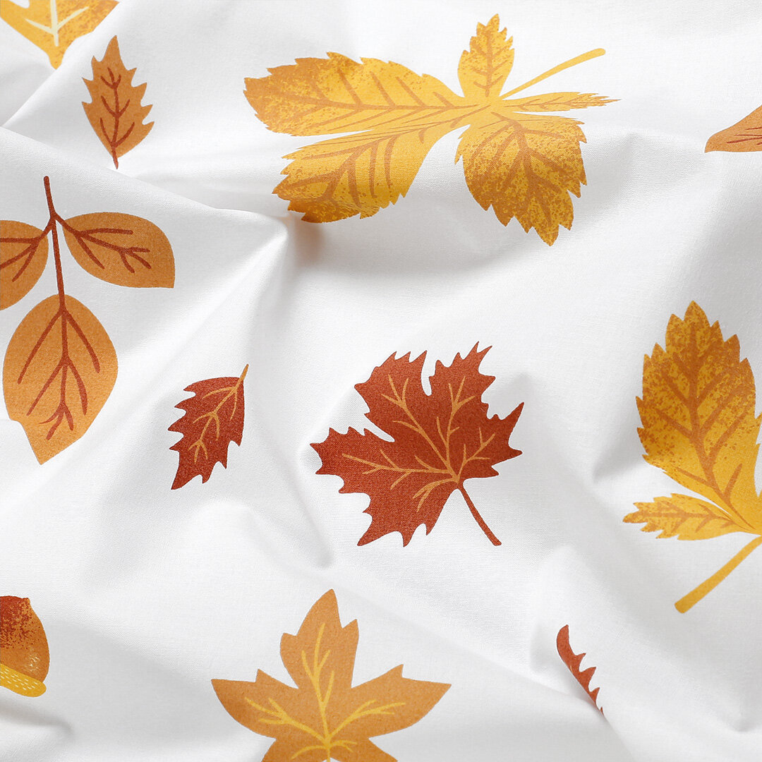 Bettwäsche aus Baumwolle Duo - Herbstblätter mit Braun