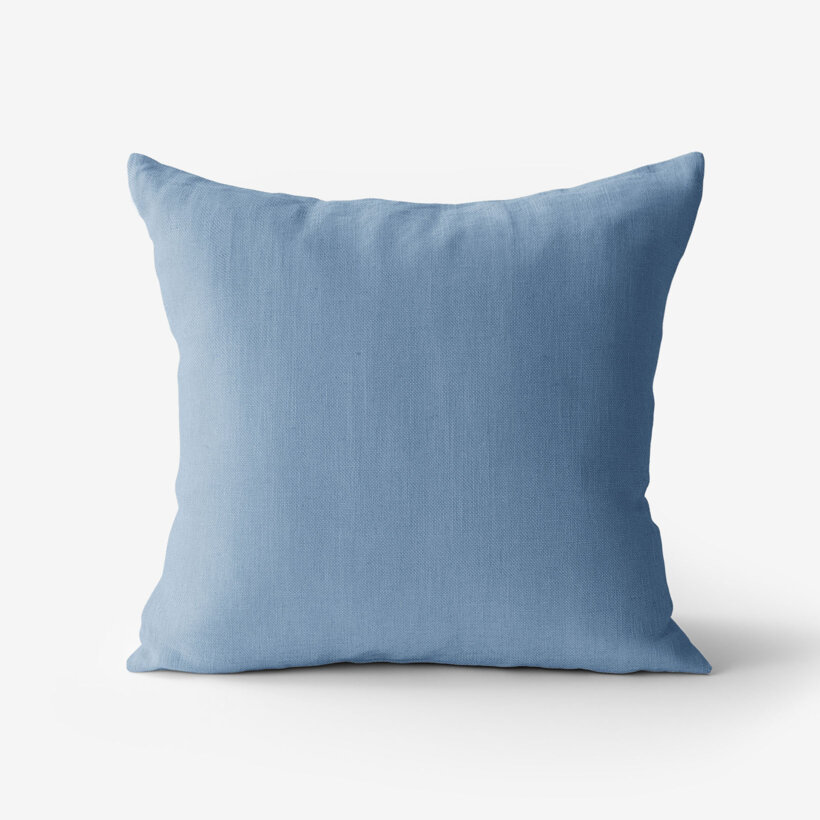Kissenbezug aus Leinenmischung - blau