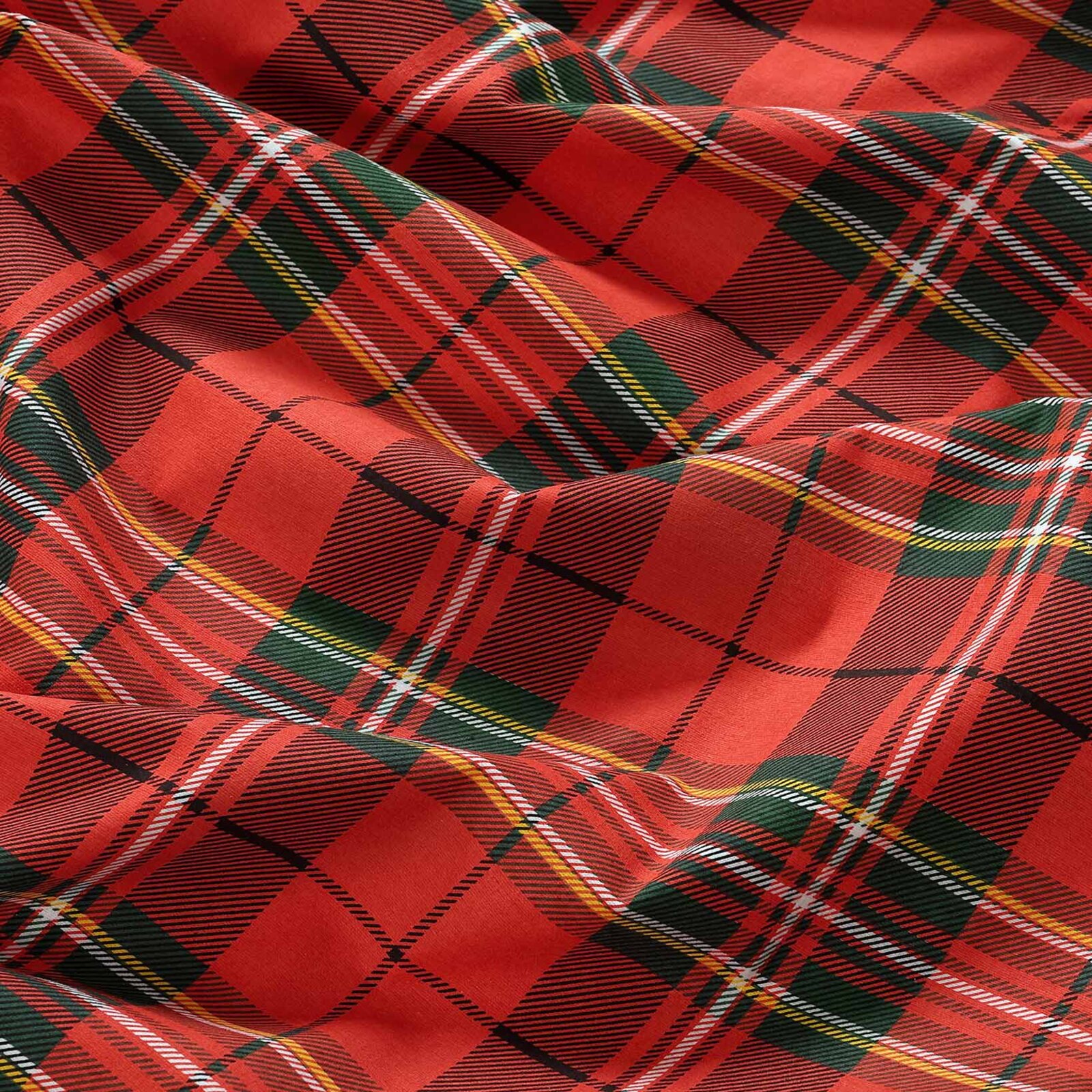 Weihnachtlicher Flanellstoff - rotes Karo