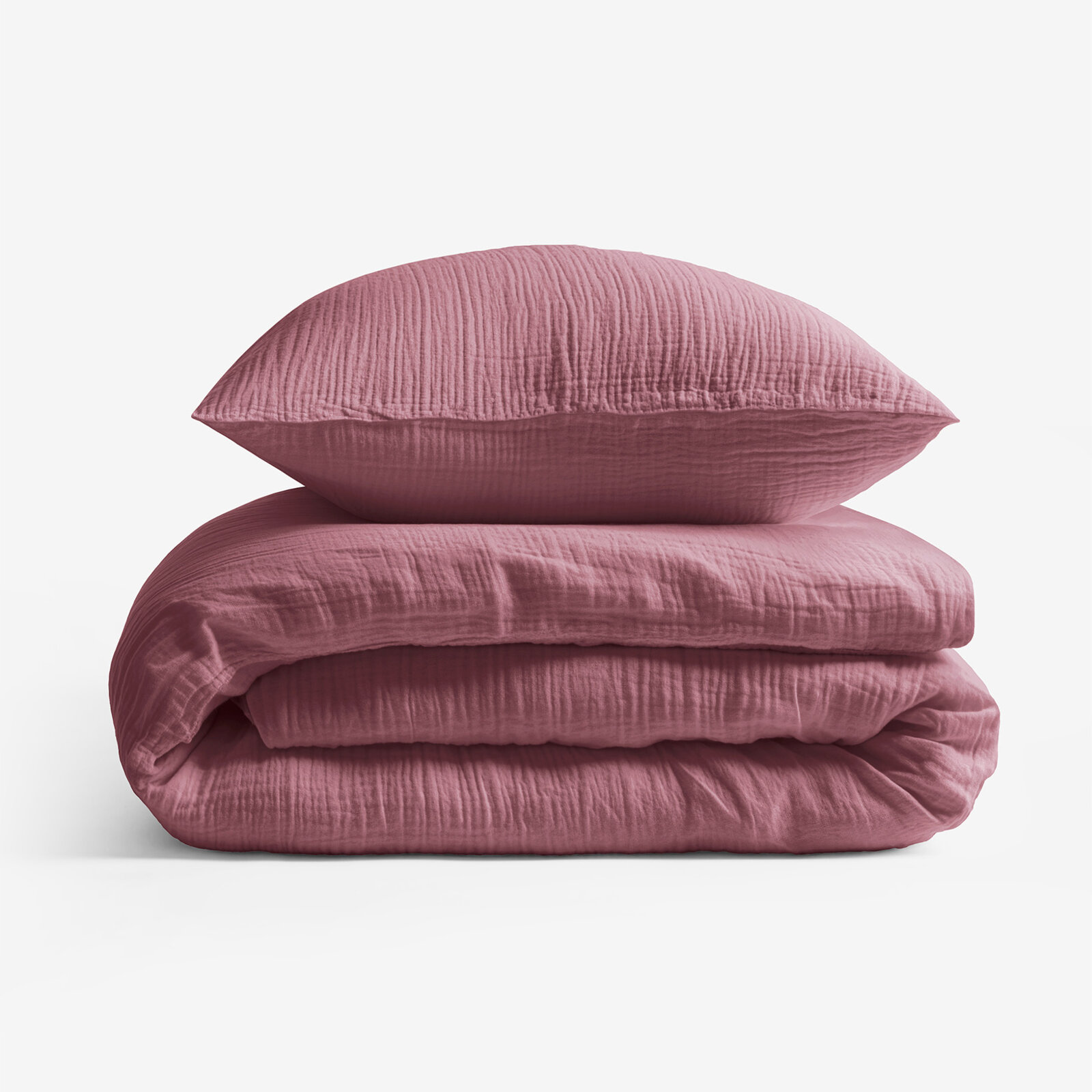 Musselin-Bettwäsche – burgunderrosa