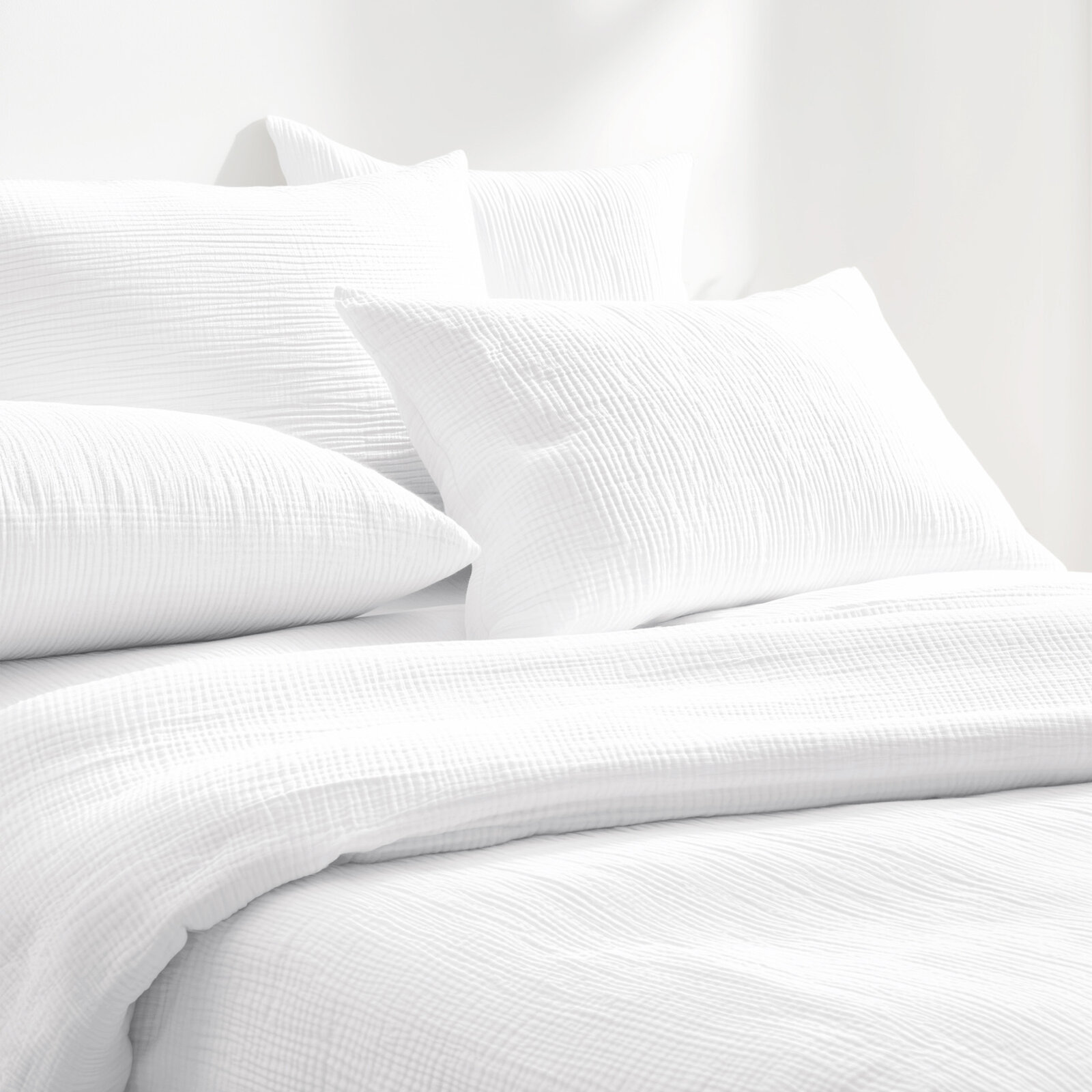 Musselin-Bettwäsche – weiß