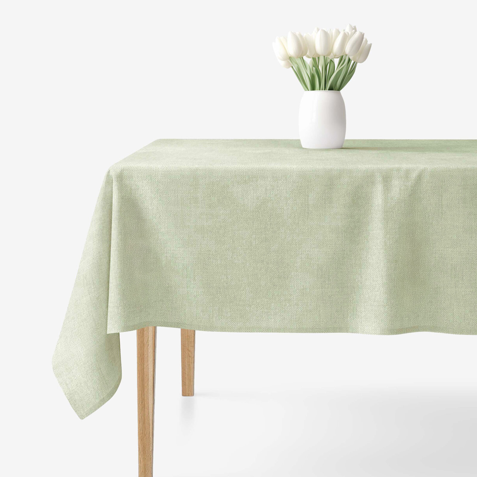 Eckige Tischdecke Malaga - grün natur