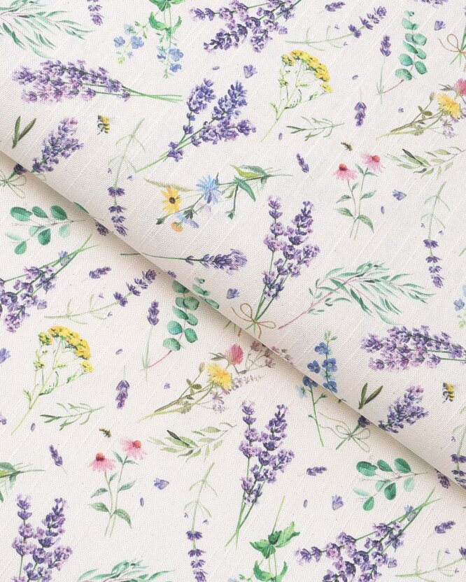 Dekorativer Stoff Valencia - Lavendelgarten