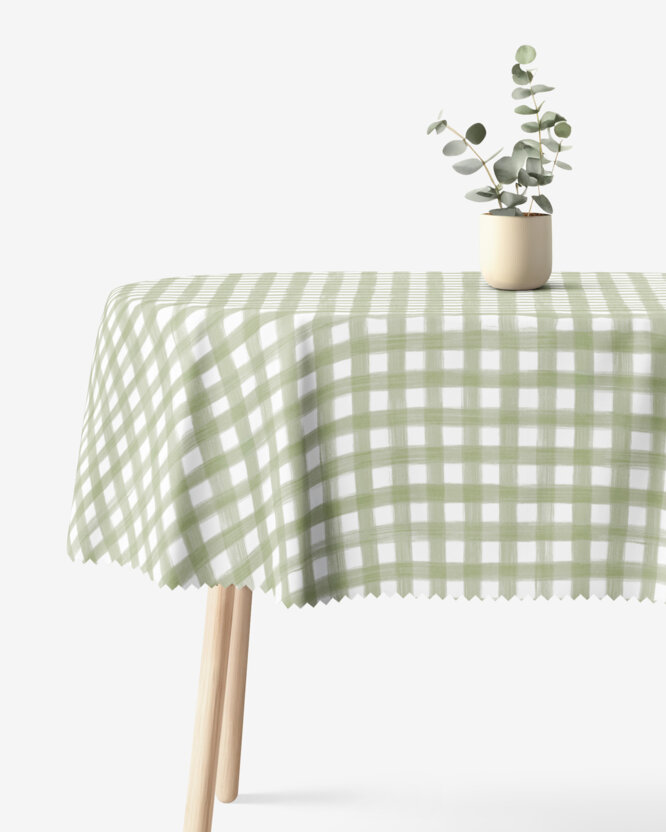 Ovale Tischdecke Teflon - Landhauskaro