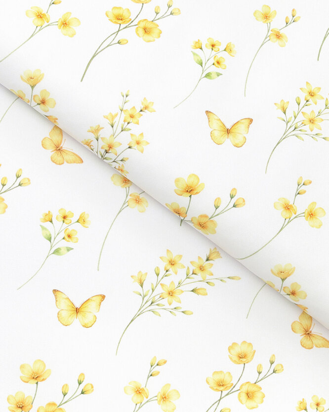 Teflonstoff für Tischdecken - Gelbe Wiese