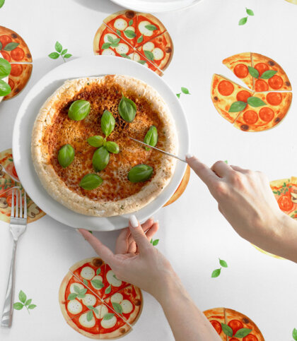 Eckige Tischdecke Teflon - köstliche Pizza