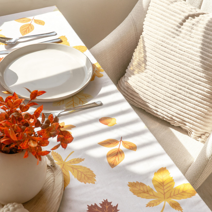 Eckige Tischdecke 100% Baumwolle - Herbstblätter